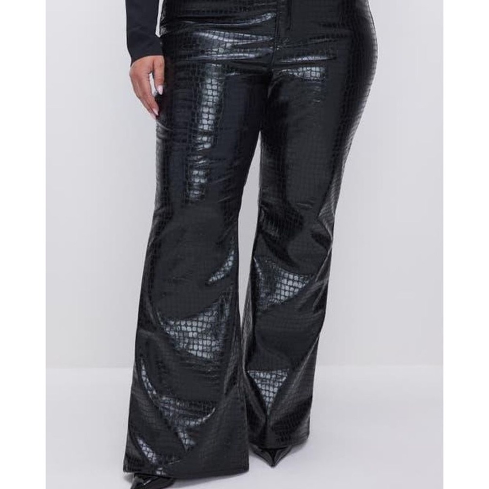 Good American Crocodile Faux Leather Pants